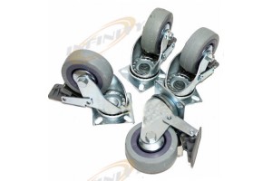 4 PC 3" CASTER SWIVEL WHEELS W/ BALL BEARINGS + BRAKES for MATERIAL HANDLING